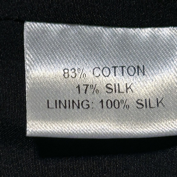 Lyn Devon Black Silk/Cotton Blend Pocket Shift Dress, size Medium - Picture 5 of 8